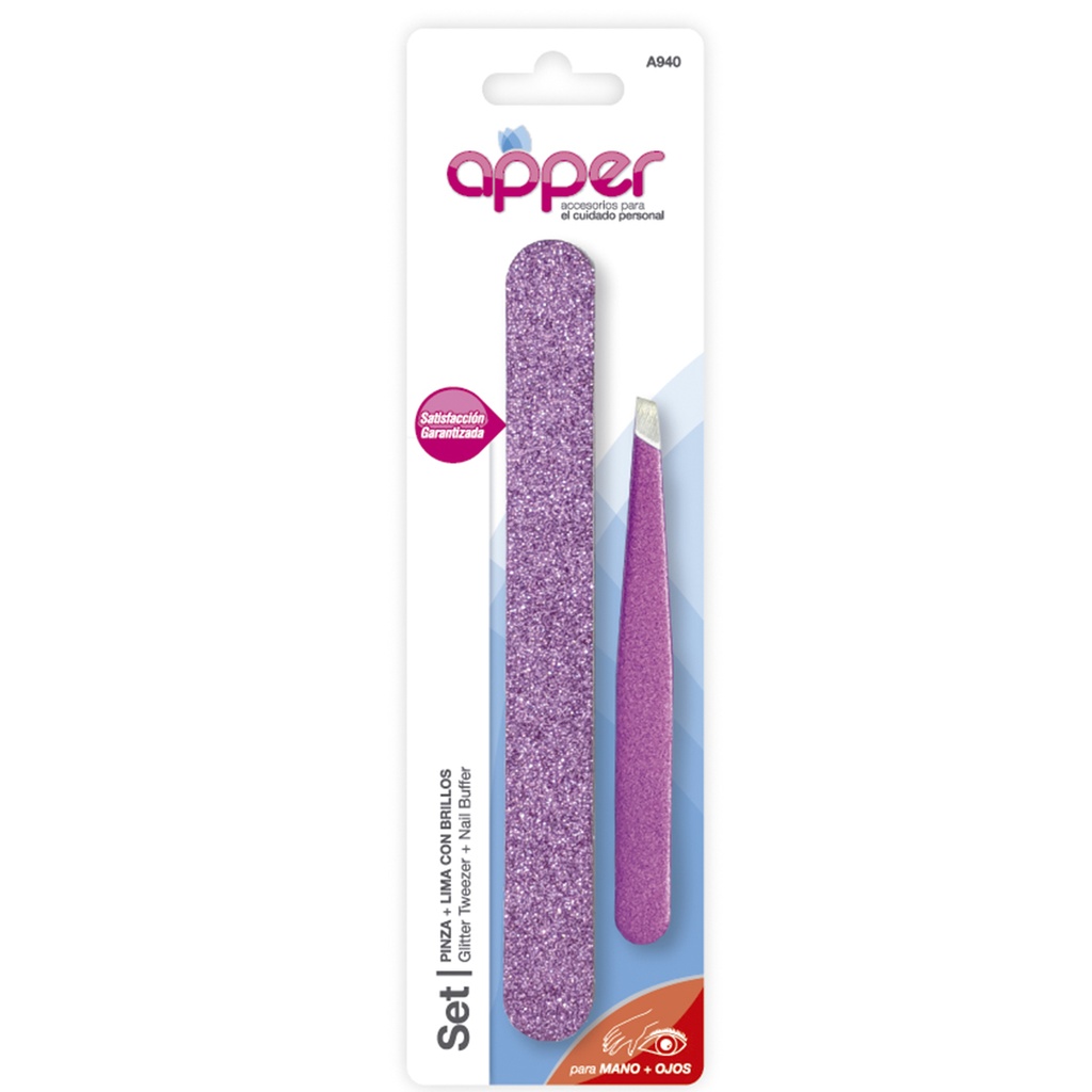 Set pinza y lima con brillo A940