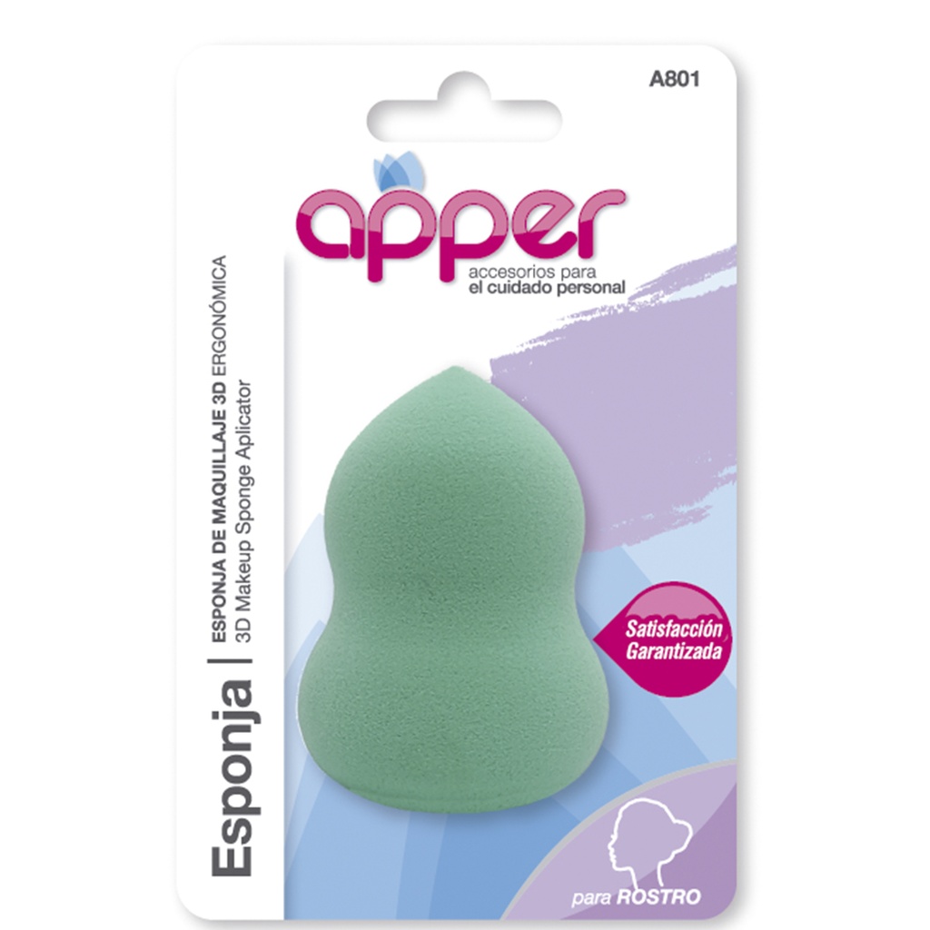 Esponja de maquillaje 3D ergonómica Apper A801