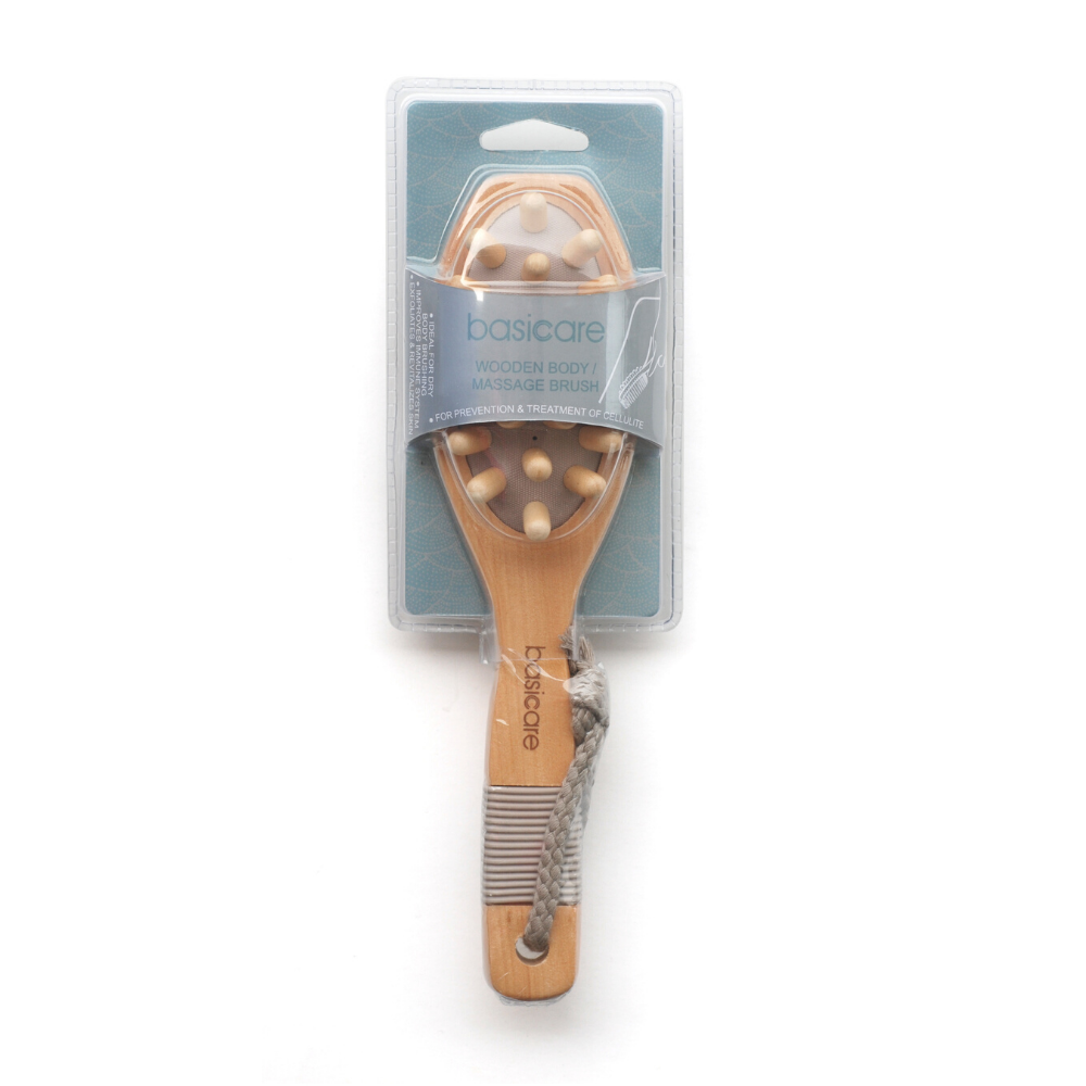 Cepillo para masaje corporal de doble cara (cerdas y pins de madera) BA2145