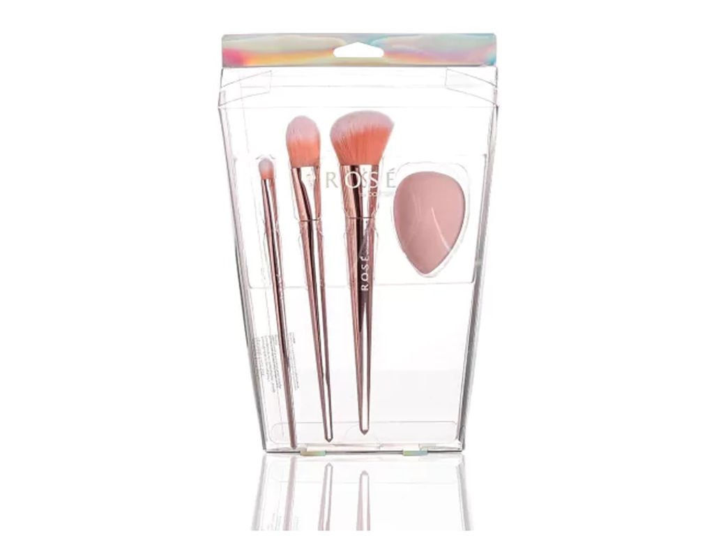 ROSÉ Set de Brochas: Rubor en ángulo | Base | Sombra de ojos | Esponja  BA7122