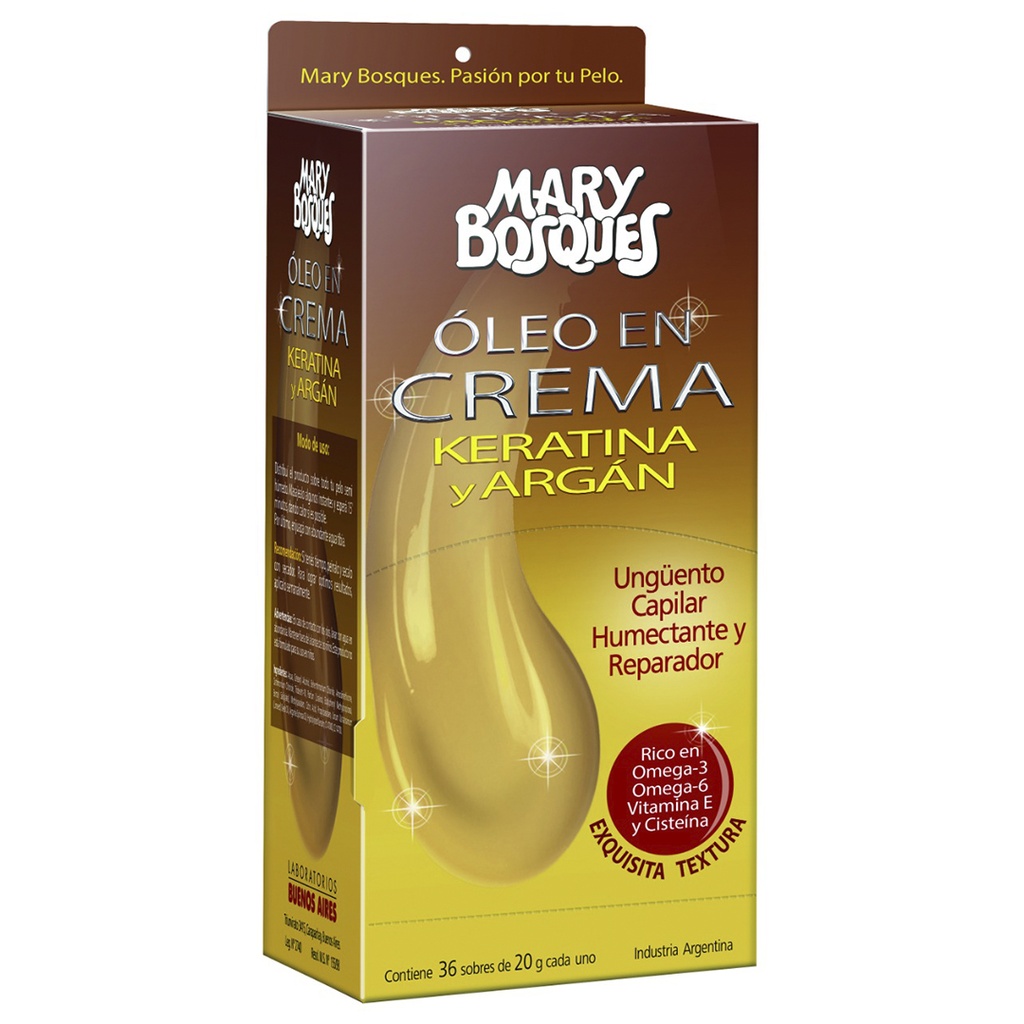 Oleo Keratina y Argan en crema Sachetera x36u. MB MB41