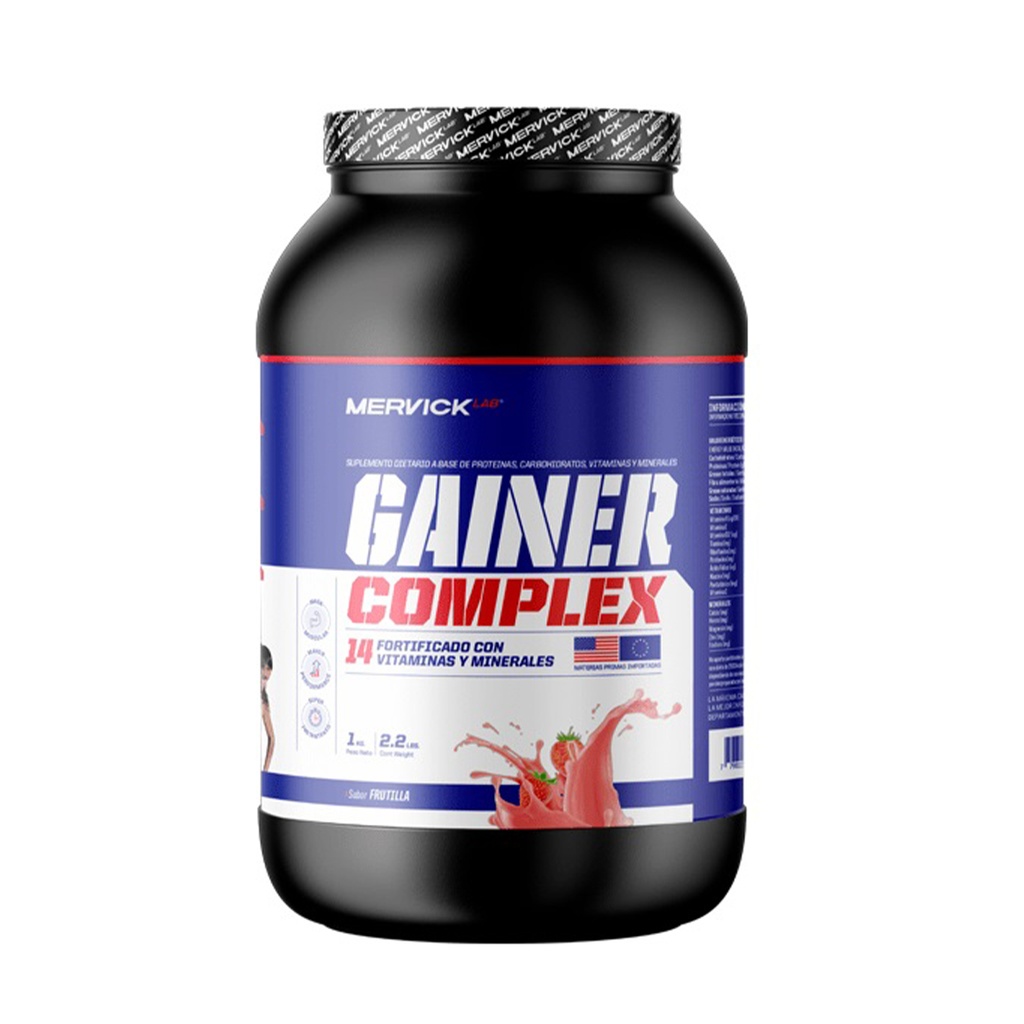 GAINER FRUTILLA FORTIFICADO CON VITAMINAS Y MINERALES 1,5kg MER104