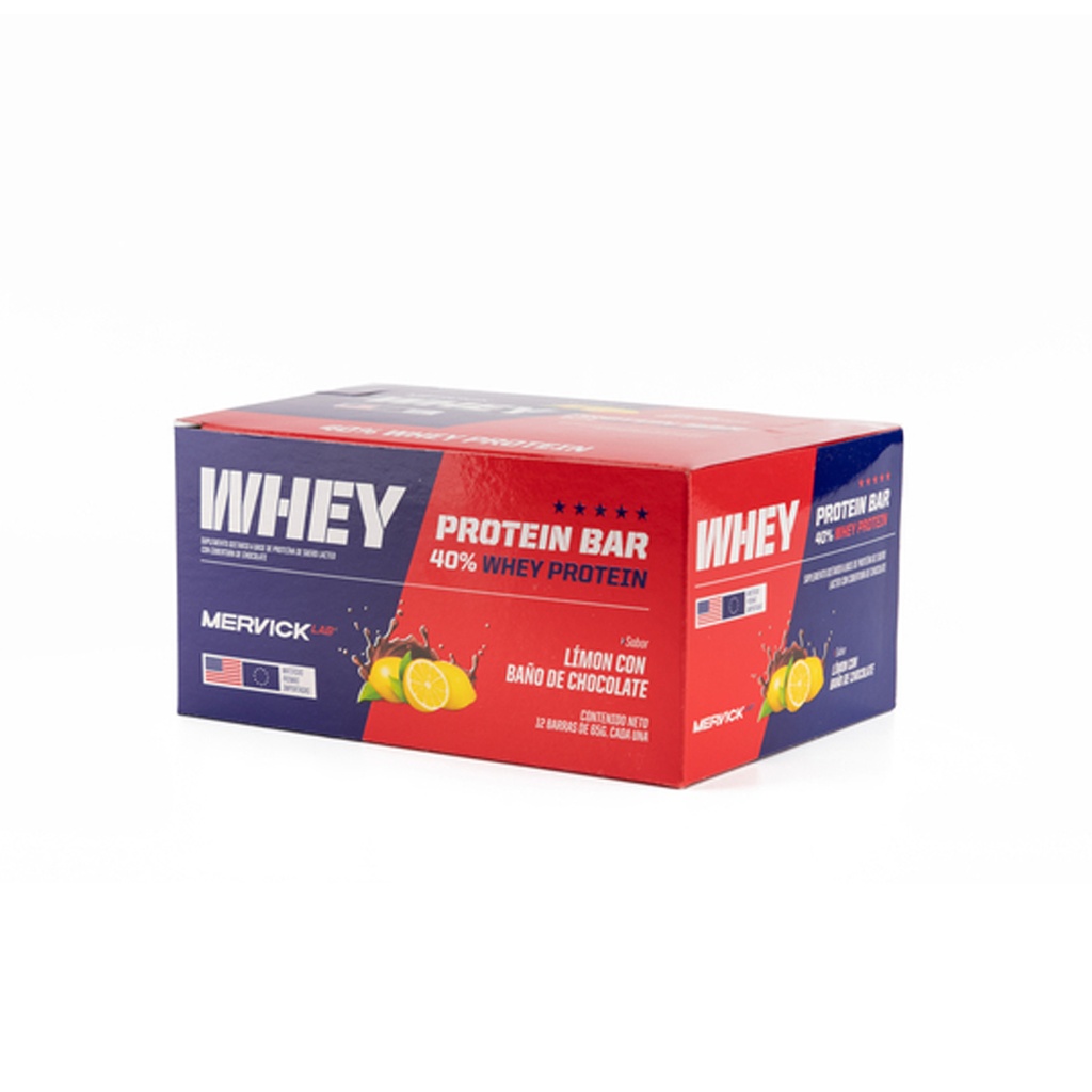 WHEY PROTEIN BAR SABOR LIMON  65 GRS 40% WHEY PROTEIN x12u MER124