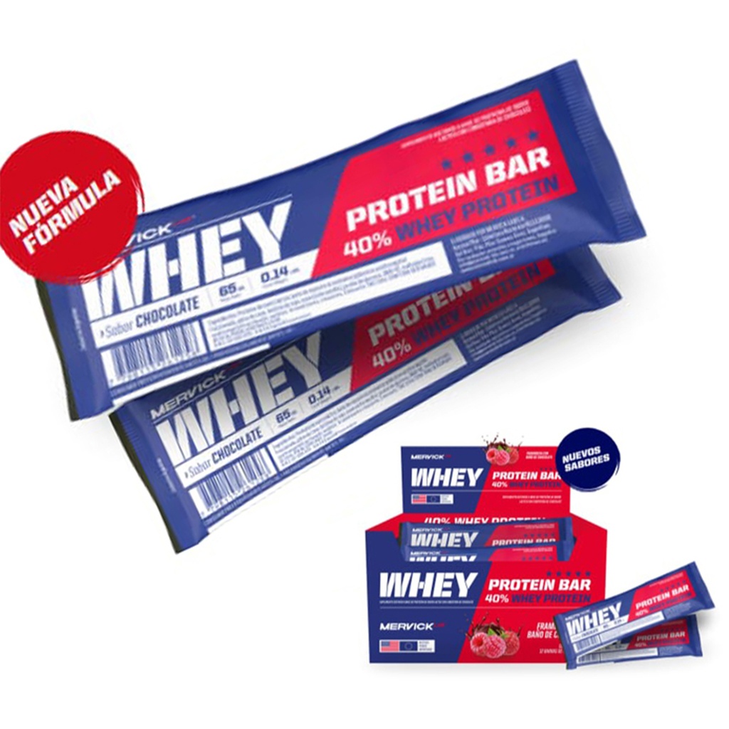 WHEY PROTEIN BAR SABOR CHOCOLATE  65 GRS 40% WHEY PROTEIN x12u MER125