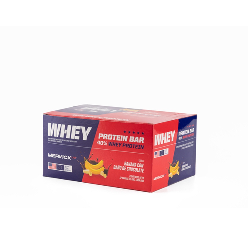 WHEY PROTEIN BAR SABOR BANANA  65 GRS 40% WHEY PROTEIN x12u MER126