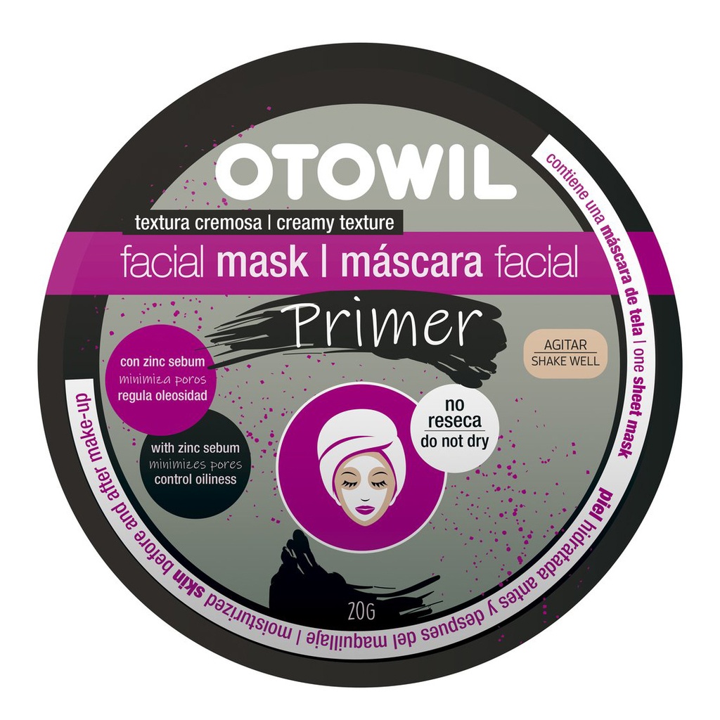 Máscara Facial Tela - Primer | Sachet x 20 grs. X12u OC104