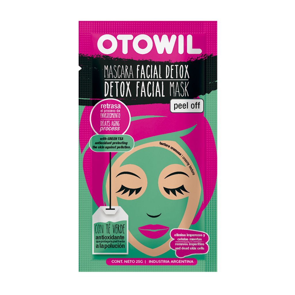 Mascara Facial Peel Off - Efecto Detox | Sachet x20g | Caja x24u. OC89