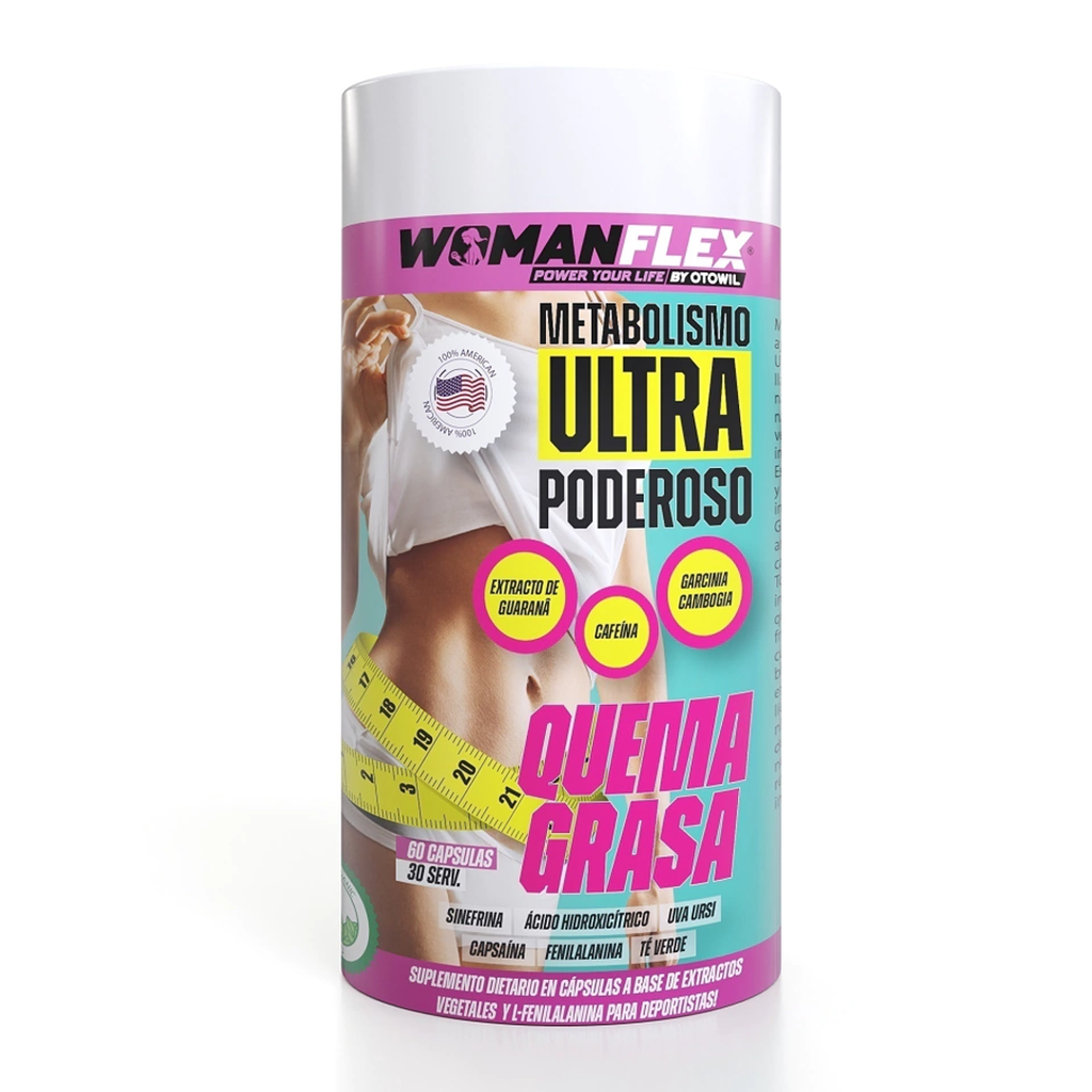 WOMANFLEX  Cápsulas Quemadoras de Grasa - METABOLISMO ULTRA PODEROSO QUEMA GRASA - FRASCO x60 cápsulas OC263