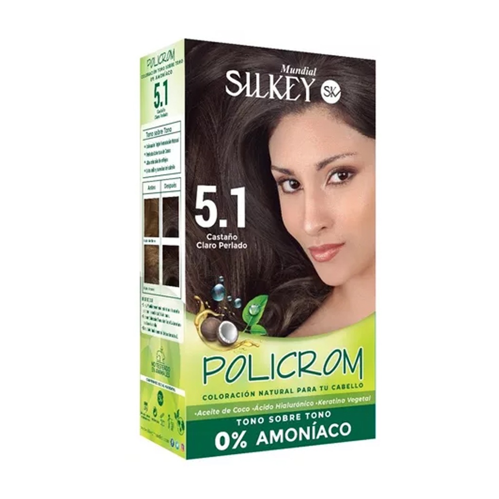 CASTAÑO CLARO PERLADO POLICROM SIN AMONIACO KIT SK41.5.1