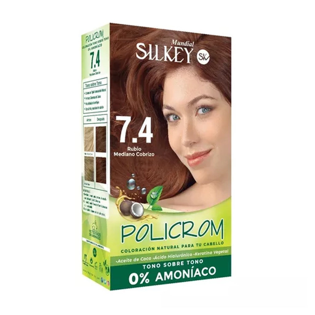 RUBIO MEDIANO COBRIZO  POLICROM SIN AMONIACO KIT SK41.7.4
