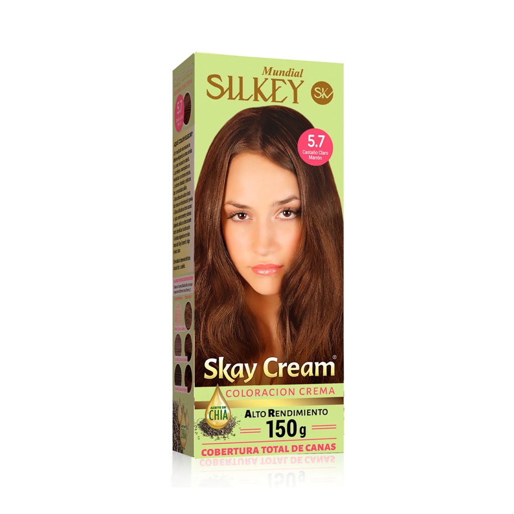 CASTAÑO CLARO MARRON SKAY CREAM ALTO RENDIMIENTO KIT SK55.5.7