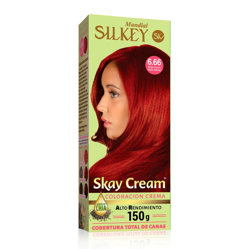 RUBIO OSCURO ROJIZO INTENSO  SKAY CREAM ALTO RENDIMIENTO KIT SK55.6.66