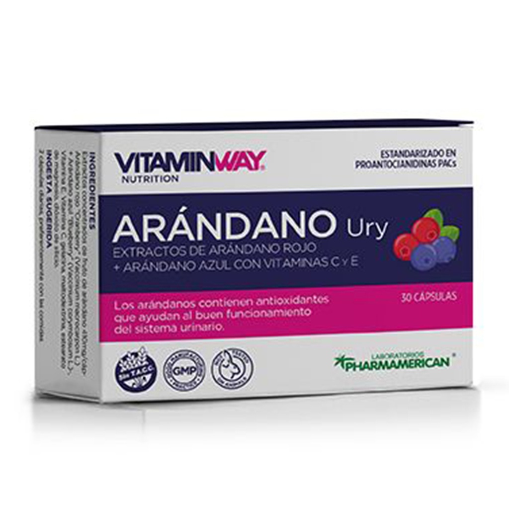 ARÁNDANO URY VITAMIN WAY - Estuche x 30 cápsulas ARÁNDANO URY VITAMIN WAY - Estuche x 30 cápsulas AQ24