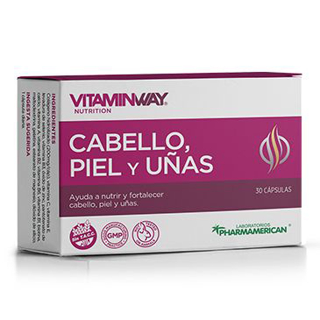 CABELLO, PIEL Y UÑAS VITAMIN WAY - Estuche x 30 cápsulas AQ32