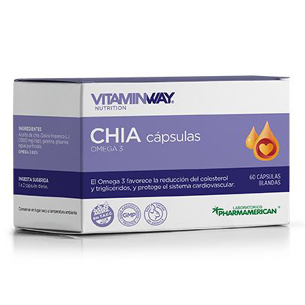 CHÍA CÁPSULAS VITAMIN WAY - Estuche x 60 cápsulas AQ43