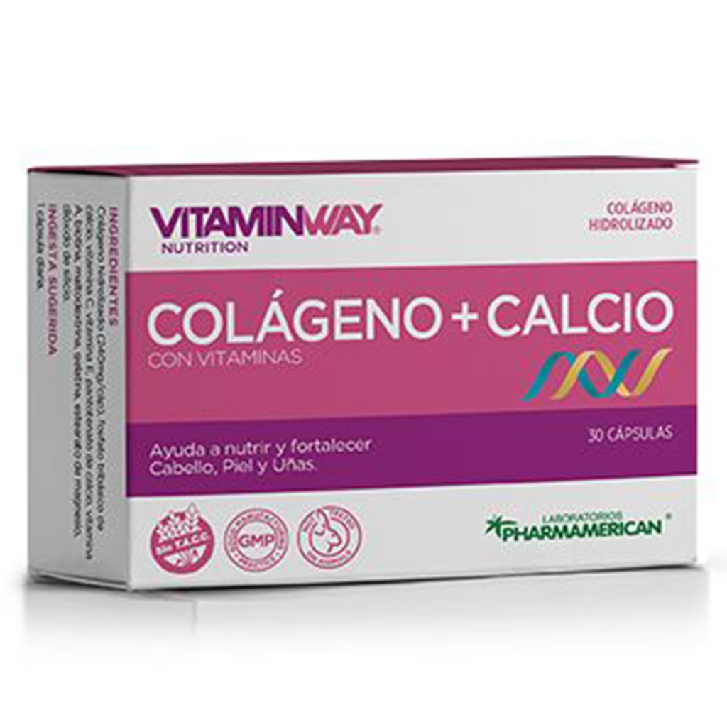 COLÁGENO + CALCIO VITAMIN WAY - Estuche x 30 cápsulas COLÁGENO + CALCIO VITAMIN WAY - Estuche x 30 cápsulas AQ56