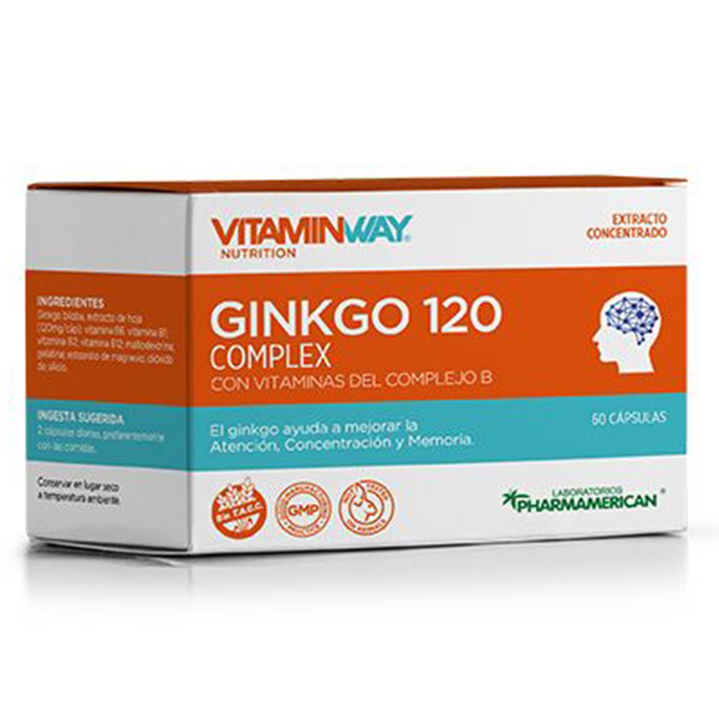 GINKGO 120 COMPLEX VITAMIN WAY - Estuche x 60 cápsulas GINKGO 120 COMPLEX VITAMIN WAY - Estuche x 60 cápsulas AQ81