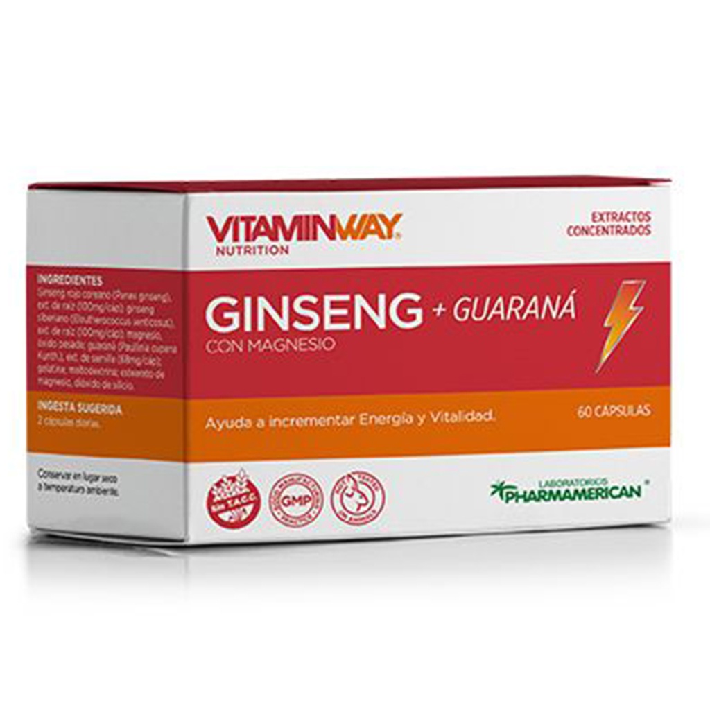 GINSENG + GUARANÁ VITAMIN WAY - Estuche x 60 cápsulas AQ85