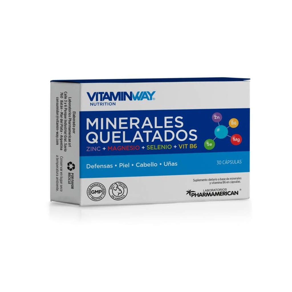 MINERALES QUELATADOS VW EST. X 30 cápsulas MINERALES QUELATADOS VW EST. X 30 cápsulas