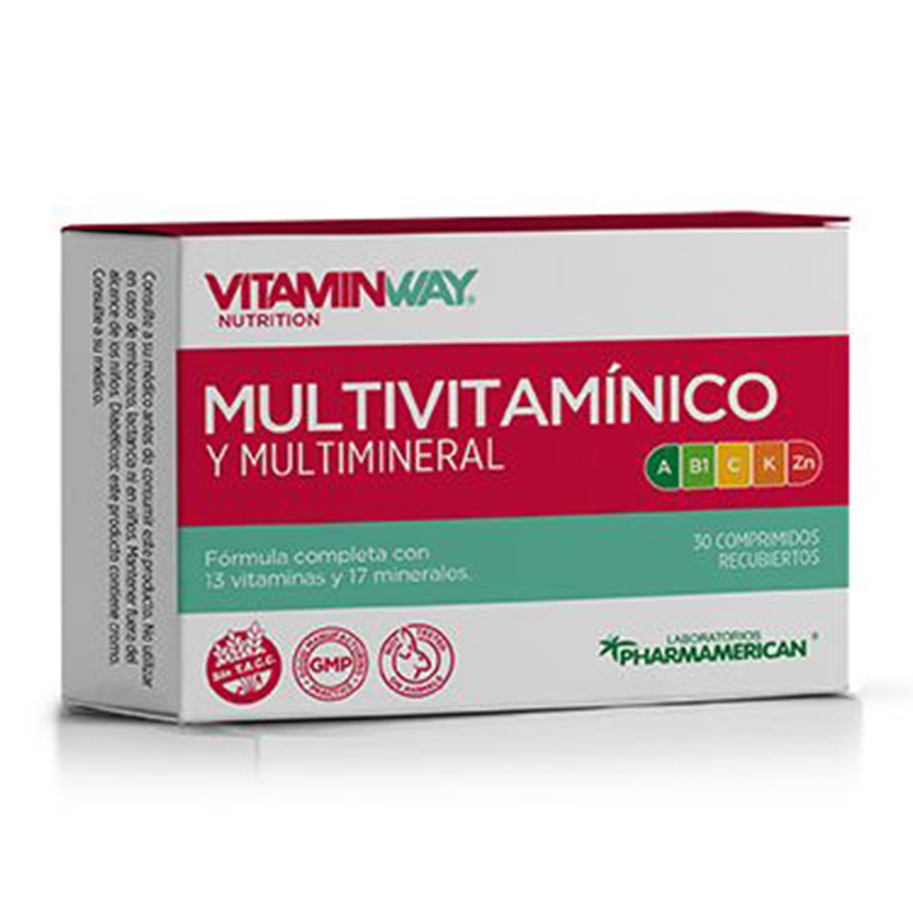 MULTIVITAMÍNICO VITAMIN WAY - Estuche x 30 comprimidos recubiertos MULTIVITAMÍNICO VITAMIN WAY - Estuche x 30 comprimidos recubiertos AQ105