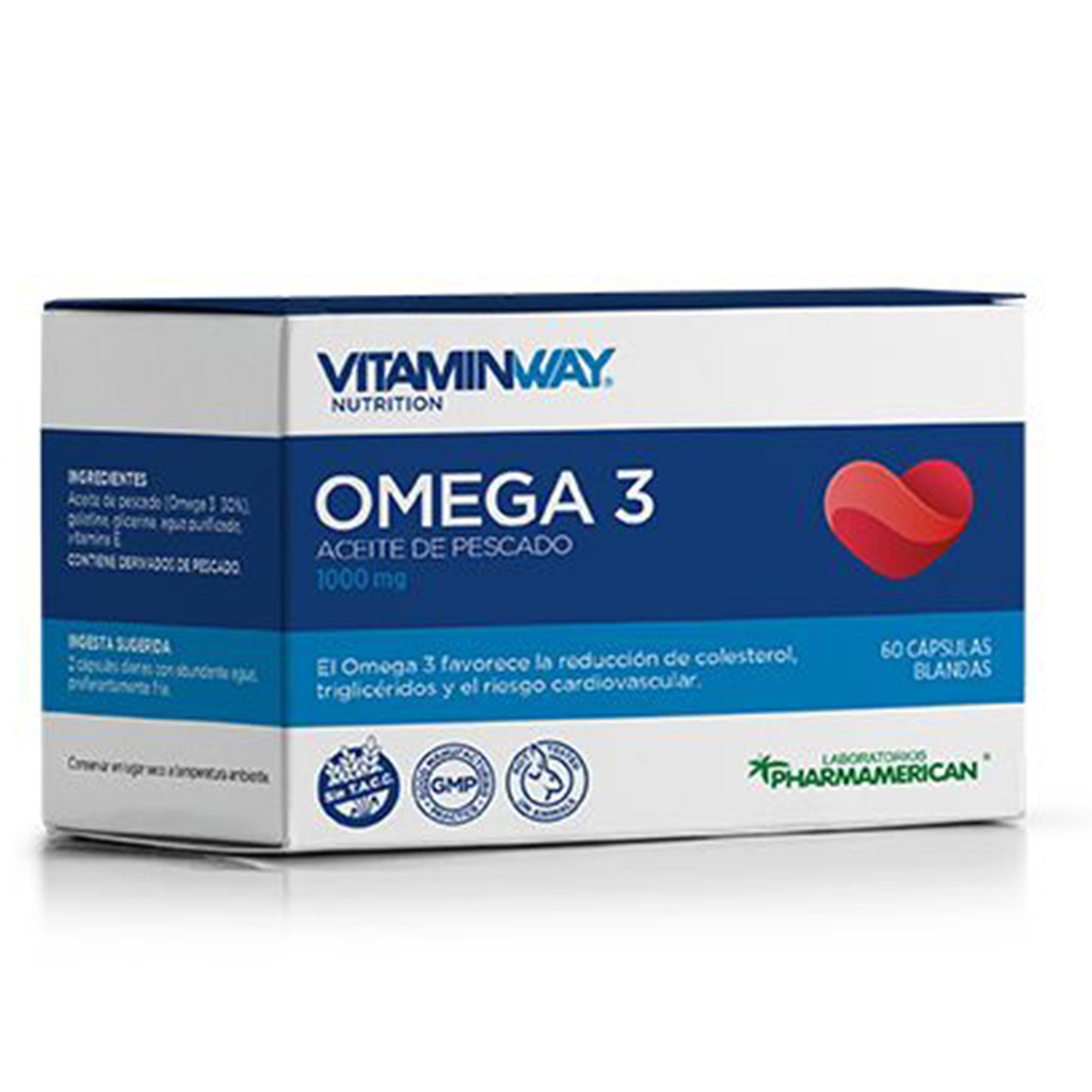 OMEGA 3 VITAMIN WAY - Estuche x 60 cápsulas OMEGA 3 VITAMIN WAY - Estuche x 60 cápsulas AQ109