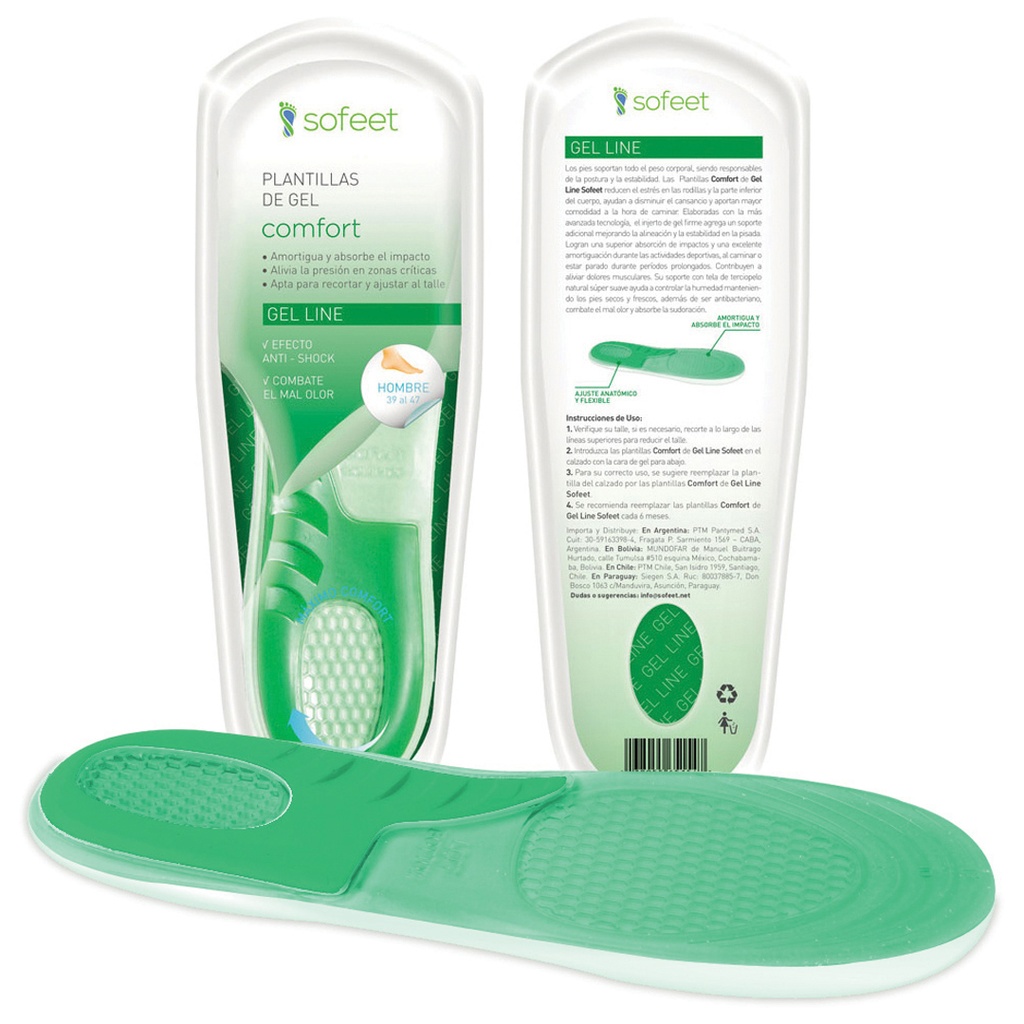 PLANTILLA COMFORT GEL HOMBR- S - UNICO PAPC U U