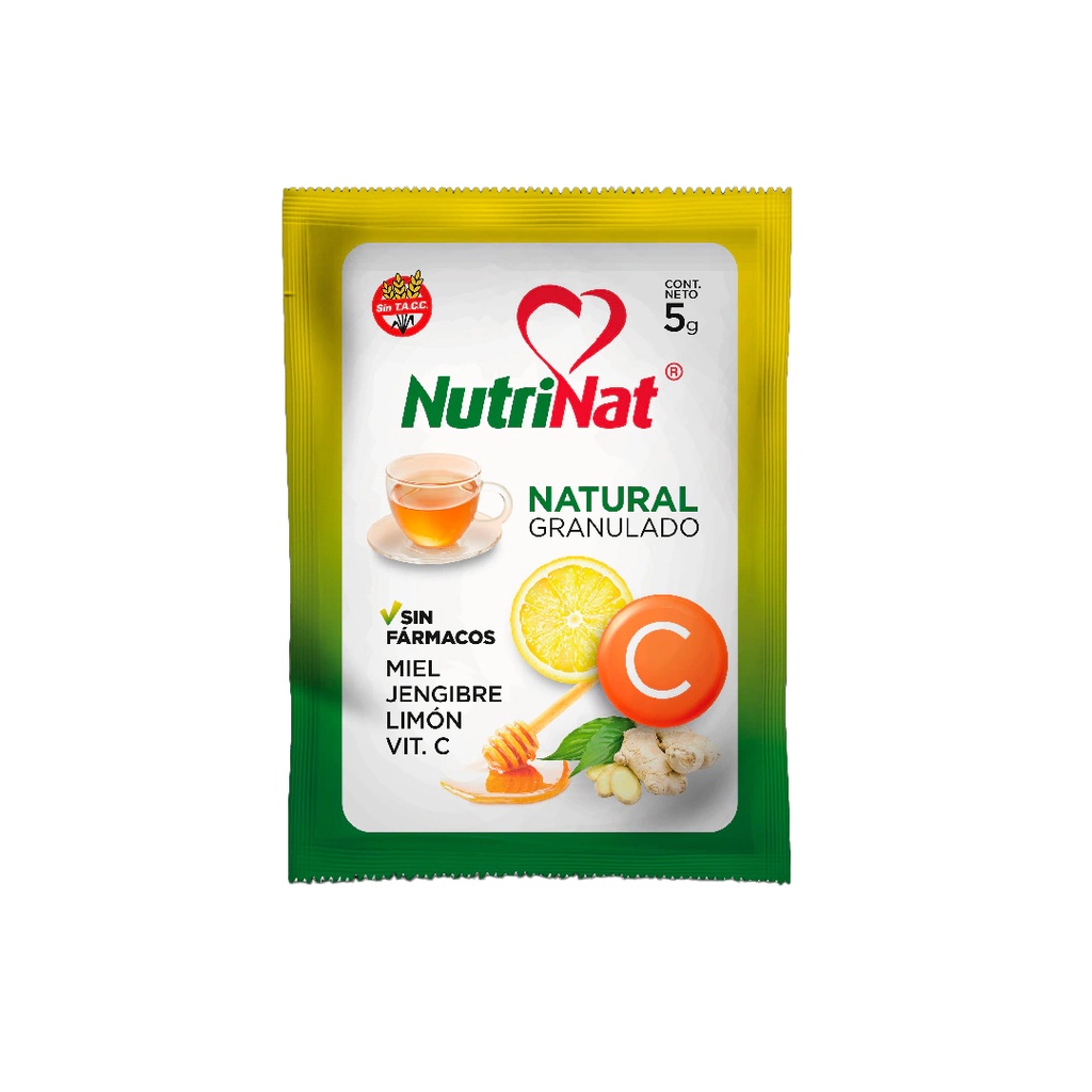 Té Natural granulado- SIN fàrmacos (Miel,Limón,Jengibre,Vitamina C)  40 sob. X 5 g