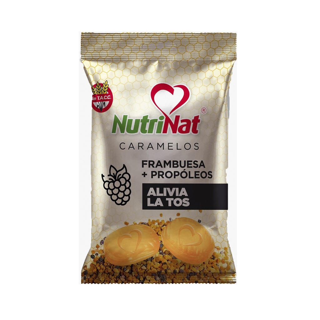 Caramelos Frambuesa + propóleos   Bolsa 25 paquetitos X 50 grs.