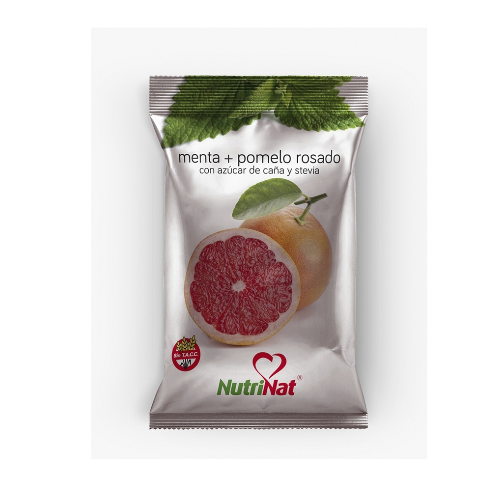 Caramelos Menta + pomelo rosado   Bolsa 25 paquetitos X 50 grs.