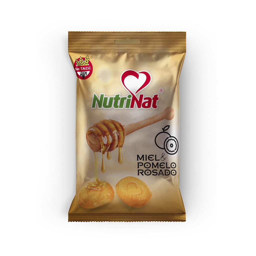 Caramelos Miel + pomelo Rosado   Bolsa 25 paquetitos X 50 grs.