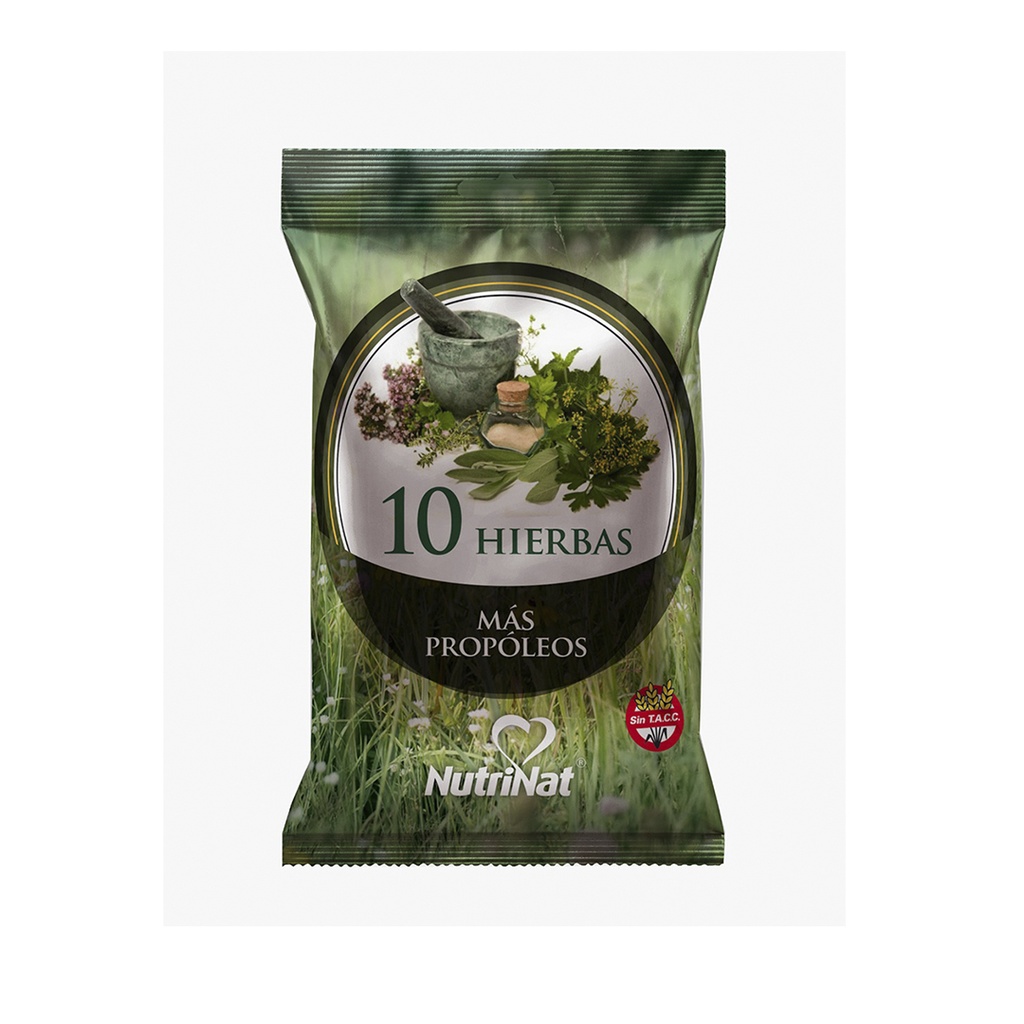 Caramelos 10 Hierbas + propòleos   Bolsa 25 paquetitos X 50 grs.