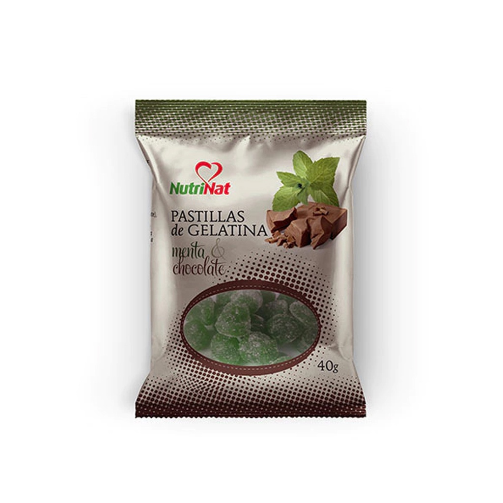 Pastillas de Gelatina menta y chocolate   16 paq. x 40 gr.