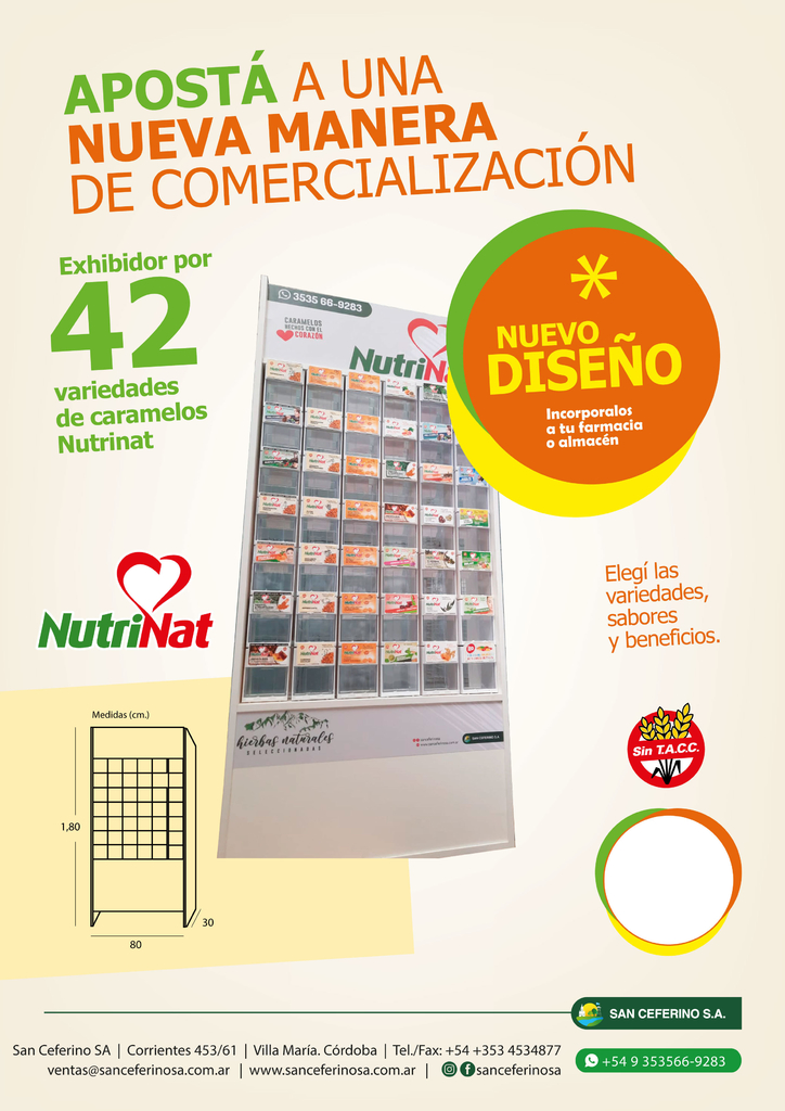 EXHIBIDOR CARAMELOS NUTRINAT X 42 MÓDULOS (CON CARGA)