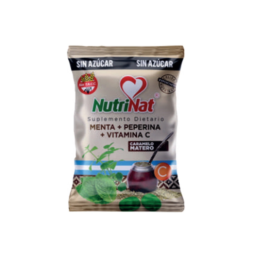 Caramelos Menta + Peperina + Vit C   Bolsa De 25 paquetitos x50 grs. SIN AZUCAR