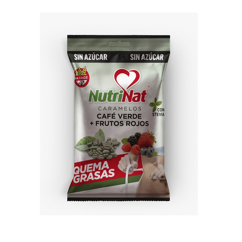 Caramelos Café verde + fr.rojos+stevia   Bolsa De 25 paquetitos x50 grs.