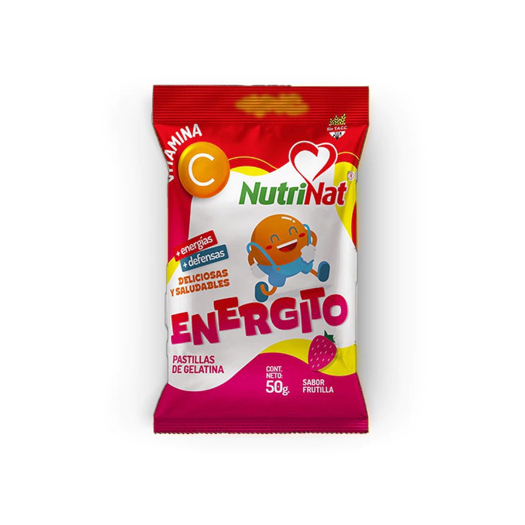 Energito Frutilla Pastilla Masticable  Vitamina C   12 Paquetitos x 50 grs.