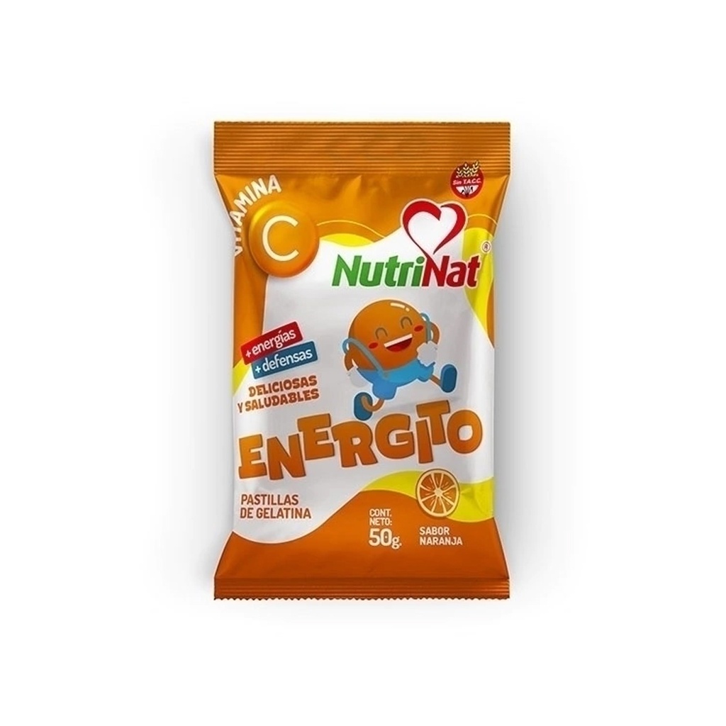 Energito Naranja Pastilla Masticable Vitamina C   12 Paquetitos x 50 grs.