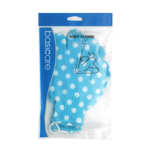 [BA2268] Guantes exfoliantes de baño de nylon azul (2)  BA2268