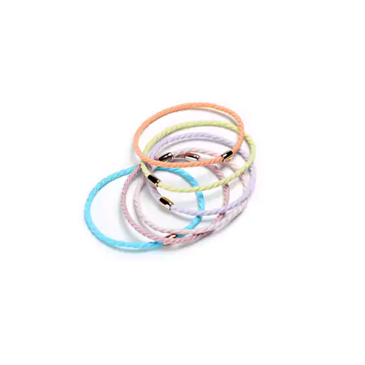 [BA3829] Elásticos cabello diseño retorcido - colores pasteles (pack 6) BA3829