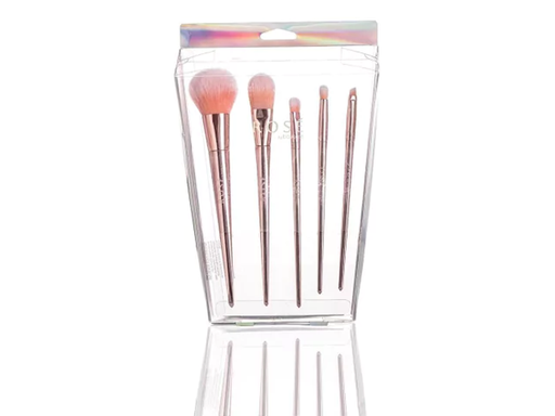 [BA7121] ROSÉ Set de Brochas: Polvo | Base | Sombra de ojos | Contorno de Ojos | Delineador en ángulo  BA7121