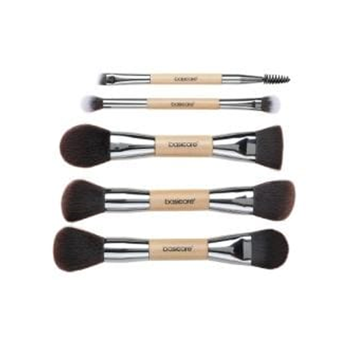 [BA8016] *NUEVO* Kit 5 brochas de maquillaje dobles con estuche  BA8016