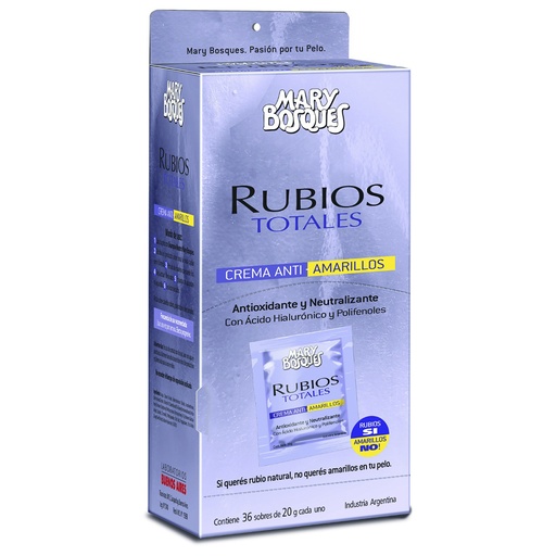 [MB21] Crema Antiamarillos Rubios Totales Sachetera x36u. MB MB21