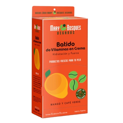 [MB73] Vitaminas en Crema Mango & Café verde L. Vegana Sachetera x36un.- MB MB73