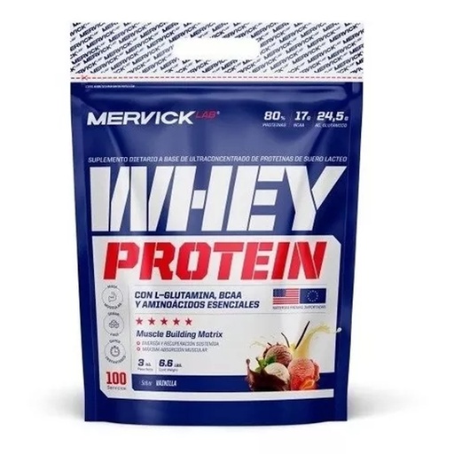 [MER93] WHEY PROTEIN STRAWBERRY ICE CREAM  80% PROTEINA + BCAA + GLUTAMINA (100 DOSIS) MER93