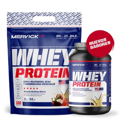[MER94] WHEY PROTEIN VAINILLA ICE CREAM 80% PROTEINA + BCAA + GLUTAMINA (100 DOSIS) MER94