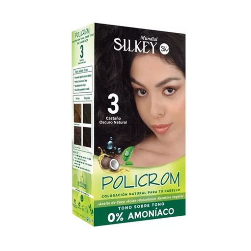 [SK41.3] CASTAÑO OSCURO NATURAL POLICROM SIN AMONIACO KIT SK41.3