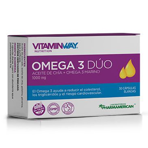 [AQ112] OMEGA 3 DÚO VITAMIN WAY - Estuche x 30 cápsulas AQ112