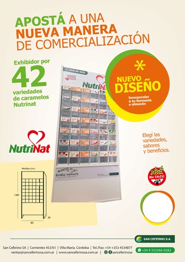 [NU1689] EXHIBIDOR CARAMELOS NUTRINAT X 42 MÓDULOS (CON CARGA)