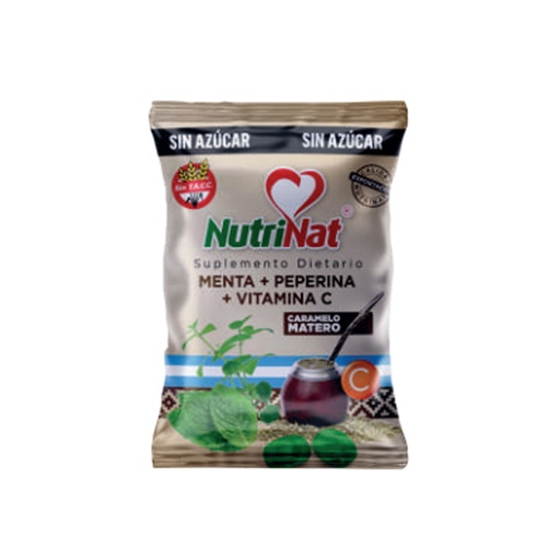 [NU1836] Caramelos Menta + Peperina + Vit C   Bolsa De 25 paquetitos x50 grs. SIN AZUCAR