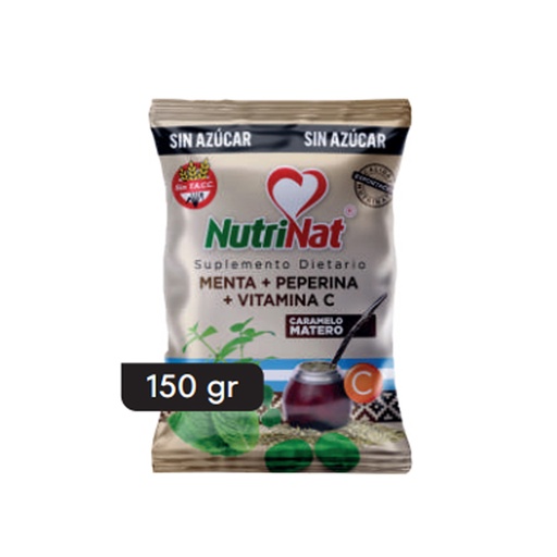 [NU1837] Caramelos Menta + Peperina + Vit C   Bolsa de 8 paquetitos  x 150 grs.